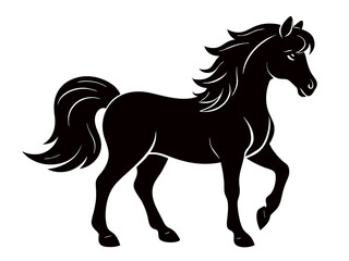 Create a cute animal line silhouette  art design with on white background