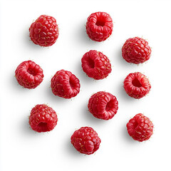 raspberries isolated on white background