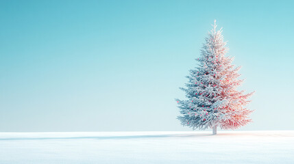 Fototapeta premium minimalist snowy landscape, embodying tranquility and stillness. The serene winter scene symbolizes peace, solitude, and the beauty of nature, evoking feelings of calmness and introspection in viewers