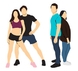 Fototapeta premium couple collection set people illustration