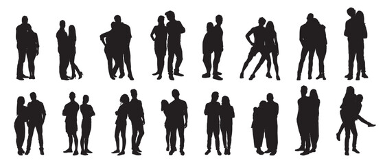 people  full isolated silhouette collection