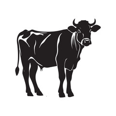 Cow Vector Silhouette Illustration for Creative Projects