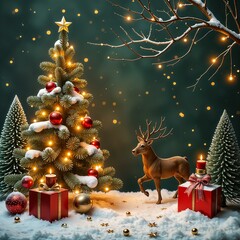 New Year and Christmas greeting card