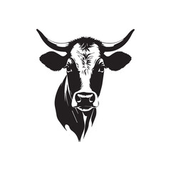 High-Quality Cow Vector Silhouette Design on White Background