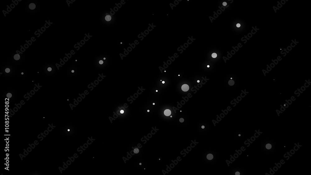 Poster natural organic dust particles shimmering and floating dynamically on a black background