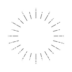 Obraz premium おしゃれな手書きのサンバーストの丸いフレーム - 円型のキラキラの文字スペースや装飾のデザイン素材