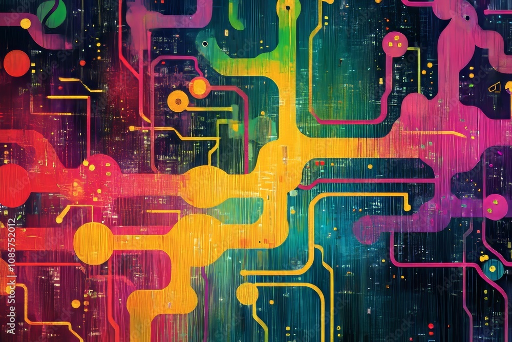 Poster vibrant art patterns showcasing diverse learning pathways in a visual representation