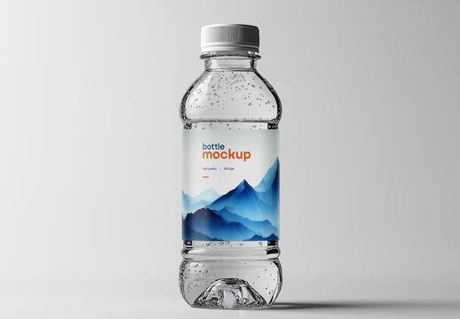 Realistic Water Bottle Mockup &ndash; AI-Generated Design for Beverage Branding, Custom Labels, and Packaging Showcase