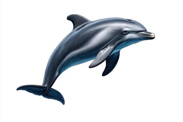 Fototapeta premium A graceful dolphin swimming in clear blue waters.