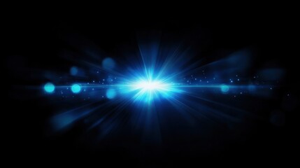 Obraz premium Celestial Burst: A dazzling display of blue light radiating outwards, evoking a sense of wonder and cosmic energy.
