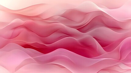 Fototapeta premium A serene abstract design featuring flowing waves in soft pink hues, creating a calming and dreamy atmosphere, perfect for backgrounds or digital art.