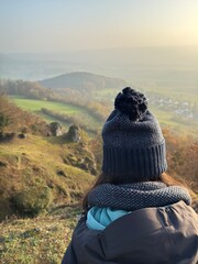 person in the mountains