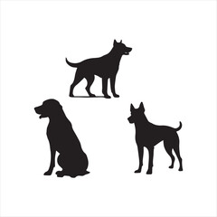 Stylish Dog Vector Silhouette Design on a White Background