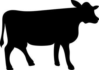 silhouette of a cow