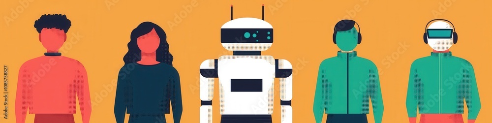 Poster future robots transforming human resource management office environment innovative concepts