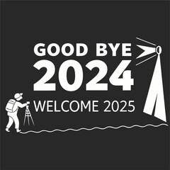 Good bye 2024 poster print Designs