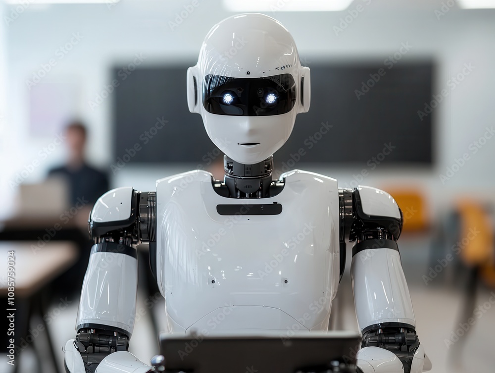 Aufkleber future human resource management robotics integration in office environment for efficiency