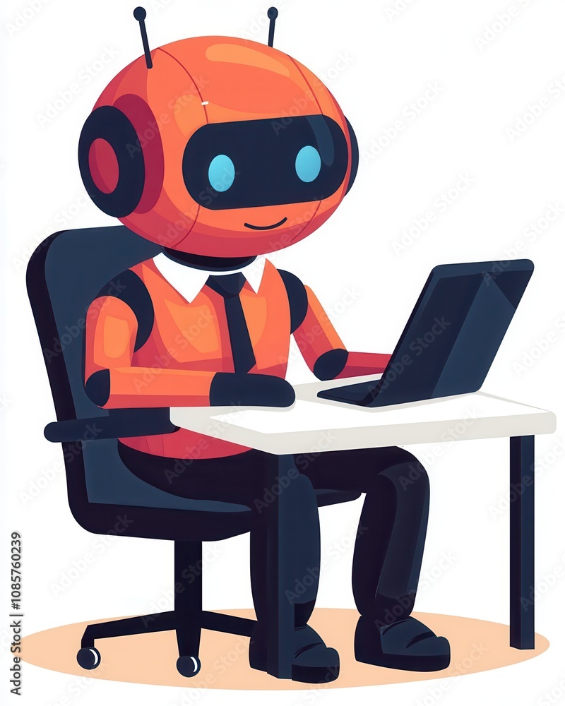 Aufkleber future human resource management robot integration in technology and workspaces