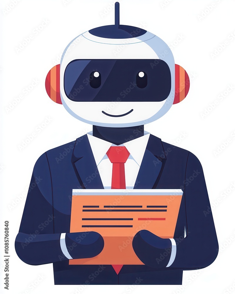 Poster robot integration in future human resource management office environment visual concept