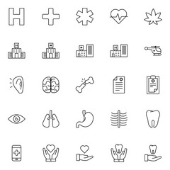 Set of medical icons. Healthcare symbol modern, simple, vector, icon for website design, mobile app, ui. Vector Illustration