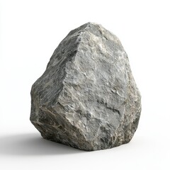 Obraz premium Natural Grey Rock with Textured Surface on White Background Ideal for Backgrounds or Textures in Design Projects Related to Nature, Landscapes, or Architecture