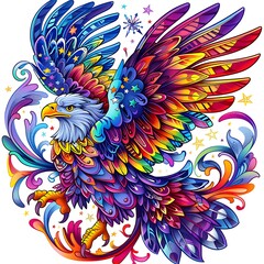 Obraz premium Colorful Eagle Mandala Art for Creative Projects