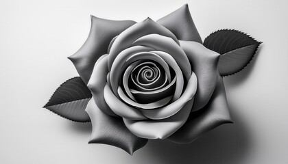 Elegant Black and White Rose Artwork. Timeless Symbol of Love and Grace for Valentine's Day 2025. Sophisticated Statement for Romantic Designs, Modern Gifts, and Heartfelt Expressions