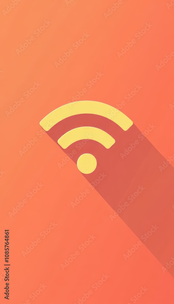Aufkleber flat icon illustration of wi fi wireless internet signal for mobile applications and software design
