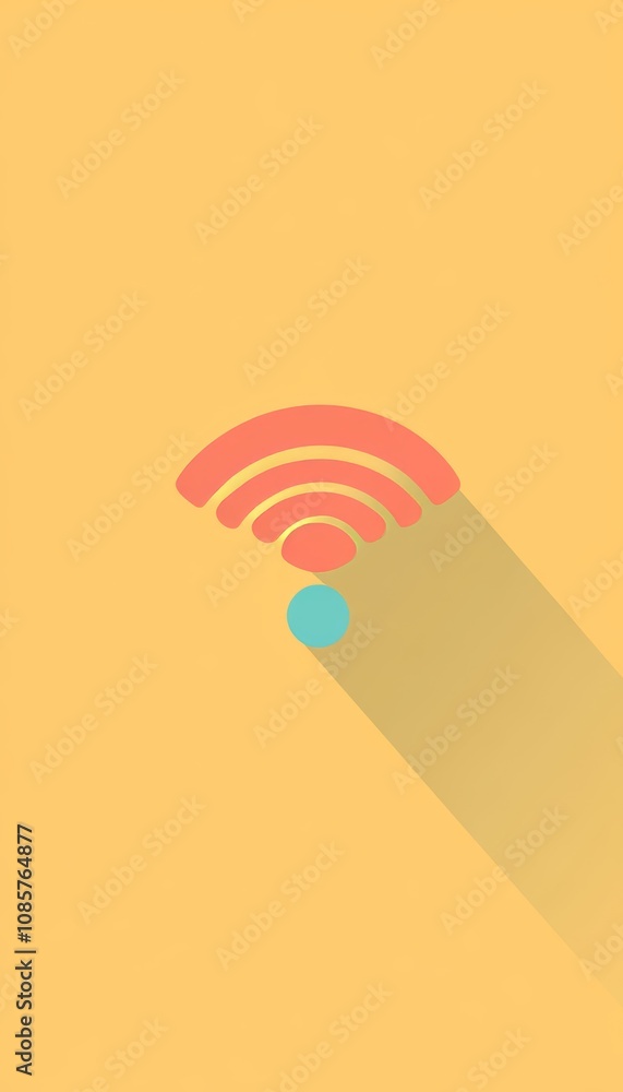 Poster flat icon of wifi wireless internet signal for applications in modern digital design