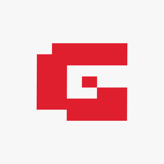 Fototapeta premium red letter G vector logo design