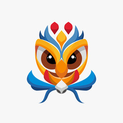 vector full color fantasy bird head