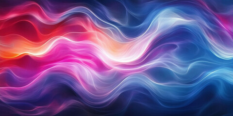 Obraz premium vibrant abstract design featuring smooth wavy gradients in vivid colors, creating a dynamic and energetic feel. Perfect for themes of creativity, modernity, and fluidity in digital art