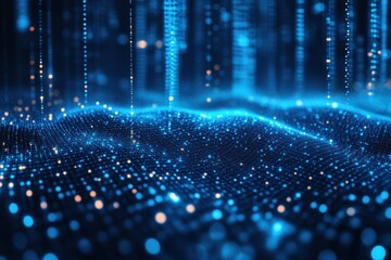 Blue tech finance background abstract pixel element network. Abstract business tech science background