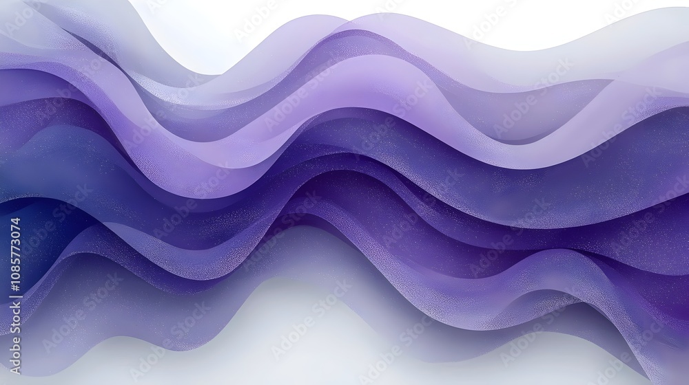 Poster a mesmerizing abstract wave pattern in shades of purple, creating a sense of fluidity and depth with