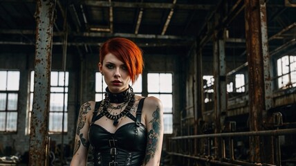 Fototapeta premium Gothic Elegance in an Abandoned Building