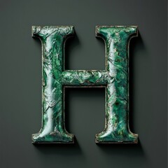 Stylized design of the letter H, isolated on a clean background