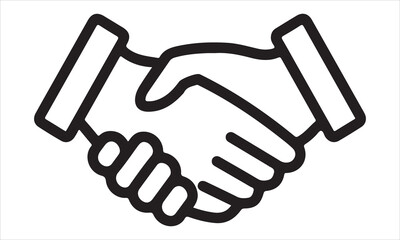  handshake outline vector illustration
 card, flyer, Hand drawn lettering phrase, svg Files for Cutting Cricut and Silhouette, EPS 10