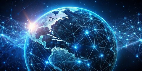 Global Network Connections  A Futuristic Representation of Interconnectedness