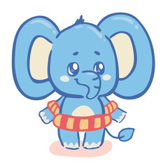 Adorable Baby Elephant Wearing A Swim Float
