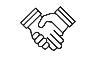  handshake outline vector illustration
 card, flyer, Hand drawn lettering phrase, svg Files for Cutting Cricut and Silhouette, EPS 10