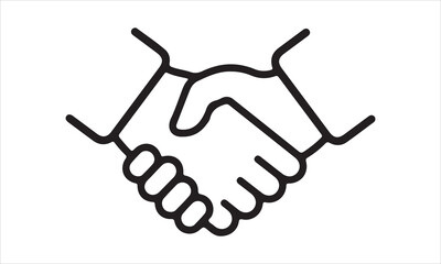  handshake outline vector illustration
 card, flyer, Hand drawn lettering phrase, svg Files for Cutting Cricut and Silhouette, EPS 10