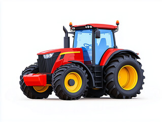 Obraz premium Tractor for Farming, Isolated on White Background
