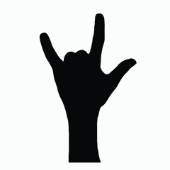 Obraz premium Silhouette of a hand forming the 