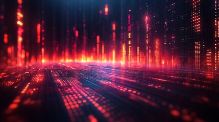 Fototapeta premium Creative digital art of business insights glowing data patterns interactive charts radiant visuals showcasing corporate opportunities