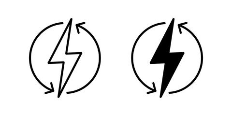 Renewable energy icon set .Symbol isolated white background. vector illustration. color editable.