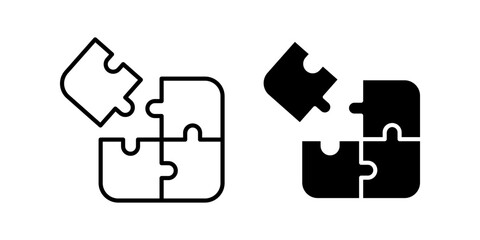 Puzzle icon set .Symbol isolated white background. vector illustration. color editable.
