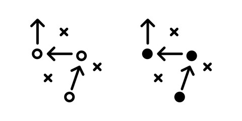 soccer tactics icon set .Symbol isolated white background. vector illustration. color editable.
