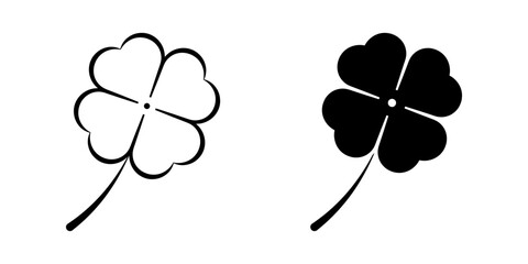clover Icon set .Symbol isolated white background. vector illustration. color editable.