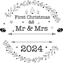 our first Christmas round ornaments design, Our first Christmas married, baby's first Christmas,  Our First Christmas Ornament Svg