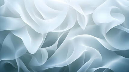 Elegant abstract flow of soft white fabric, conveying a sense of calm and tranquility in design.